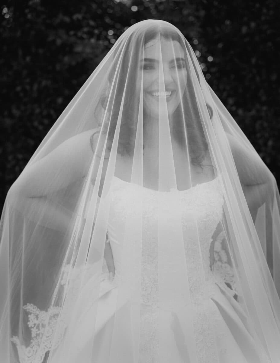 Katiya under her veil on the wedding day
